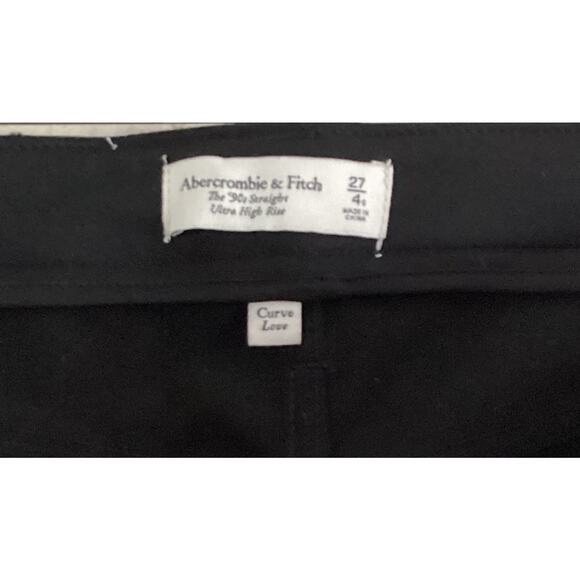 Abercrombie & Fitch Curve Love Vegan Leather 90s Straight Pants Black 27 4S - Picture 8 of 15